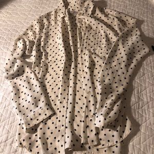 Silk Polka Dot Button Up